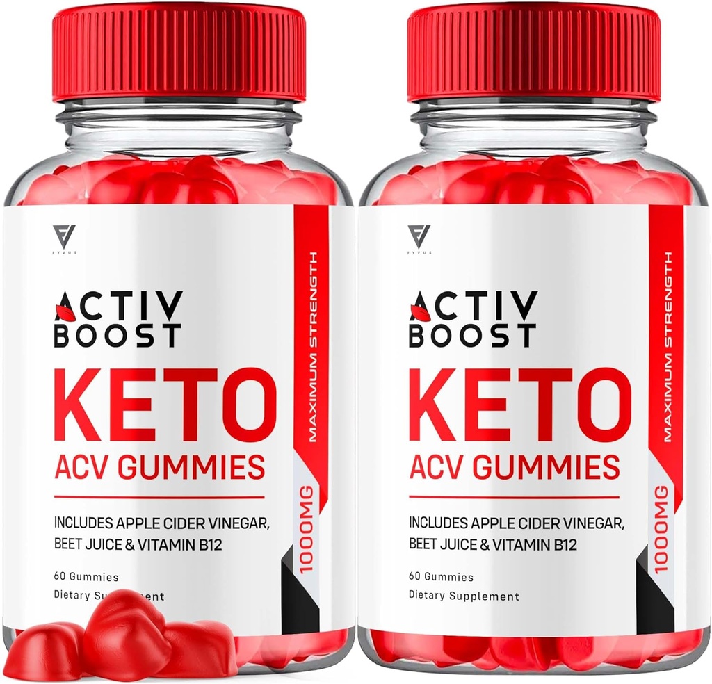 (2パック)Activ Boost Keto ACV Gummies、Activboost Keto + ACV Advanced Support、Active Boost Keto ACV Gummies Energy Apple Cider Vinegar Vitamin B12補足Activeboost Max Formula(120 Gummies)