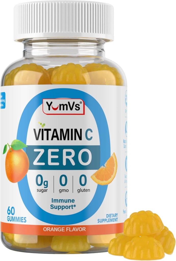 Yum-Vs - 大人のためのゼロ砂糖のビタミンCのグミ - 250のmg VIT Cの免疫サポート ギーミーのビタミン - 砂糖の自由なChewableビタミンCのギーミーの補足-高い効力のベジタリアン ビタミンCのブースト(60)