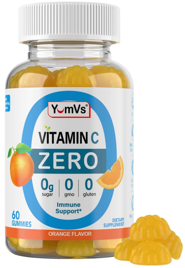 Yum-Vs - 大人のためのゼロ砂糖のビタミンCのグミ - 250のmg VIT Cの免疫サポート ギーミーのビタミン - 砂糖の自由なChewableビタミンCのギーミーの補足-高い効力のベジタリアン ビタミンCのブースト(60)