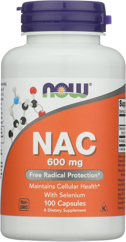 今食糧Nacacetyl Cysteine 600mgのカプセル、100 CT