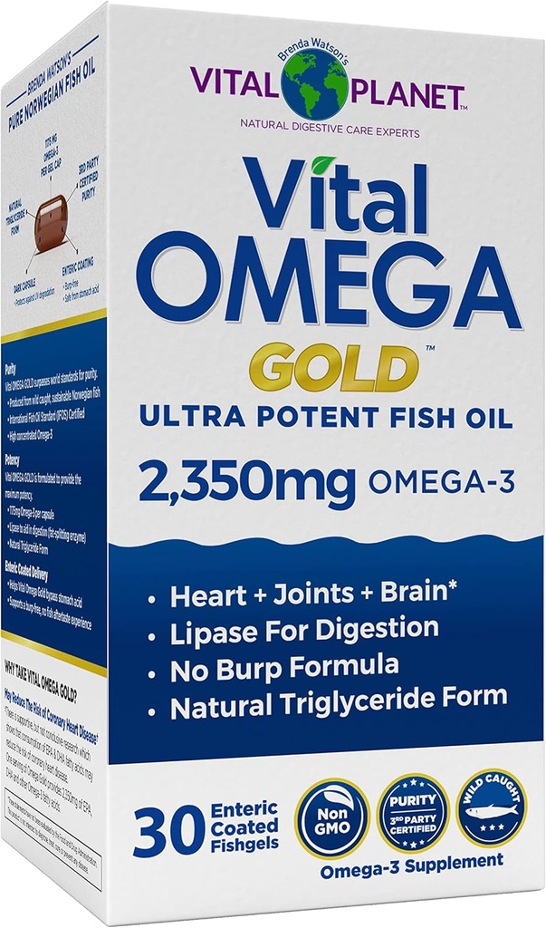 Vital Planet - Vital Omega Ultra Potent Wild Caught Omega 3 魚油サプリメント 2350mg 高効力オメガ 3 脂肪酸は、脳と心臓の健康 30 ソフトゲルをサポートするためにEPAとDHAを補います