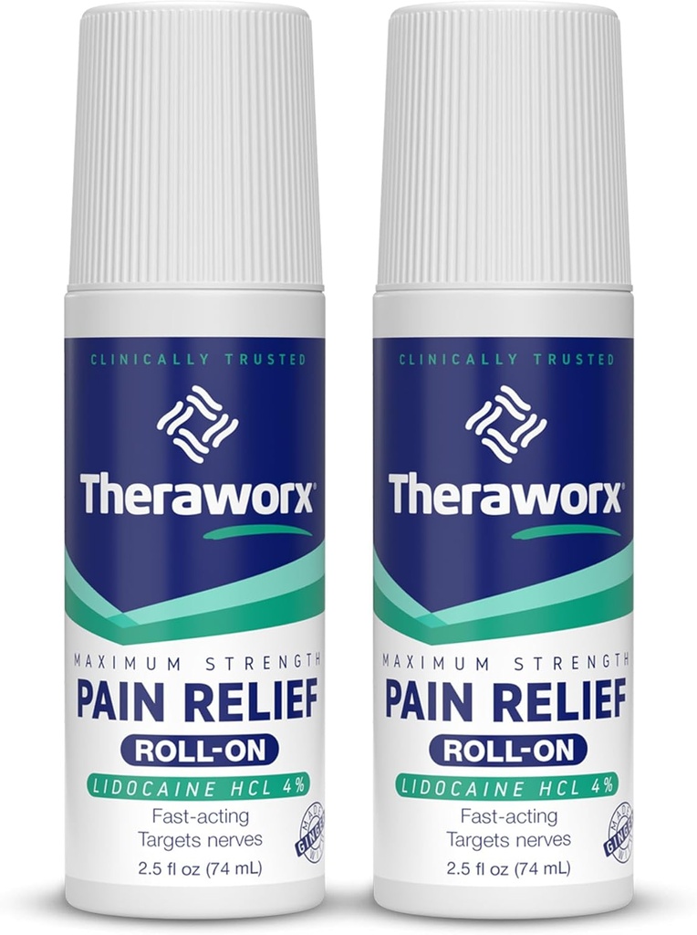 Theraworxの最大強度痛みリドカイン、高速演技 - 2.5 Oz - 2 カウント