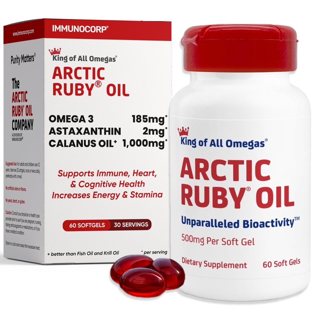 アークティックルビーオイル1000mg - Omega 3は、EPA、DHA、アスタキサンチン2mgと女性と男性のためのサプリメント - フィッシュ&キルオイル代替 - 60ソフトゲル(1パック)