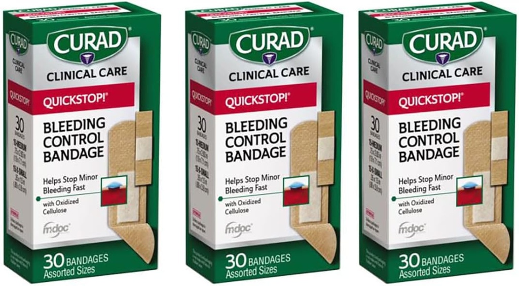 CuradのQuickstopの屈曲の包帯、Quickstopの刃物制御技術、分類されたサイズ、30の計算(パッケージ3)