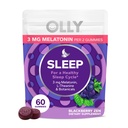 OLLYスリープガミー、3mgメラトニン、L-テアニン、カモミール、レモンバームエキス、ブラックベリー風味、30日供給 - 60カウント