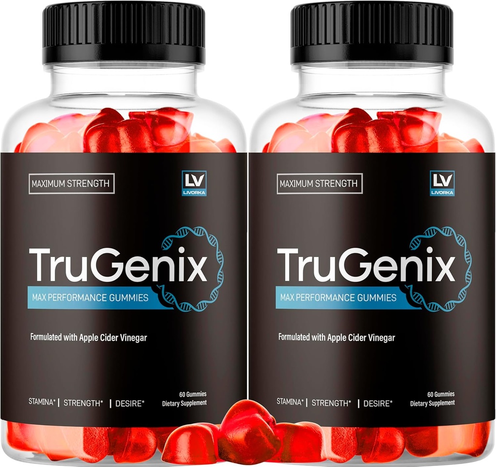 (2パック) TruGenix Gummies、男性のためのTruGenix Gummies、公式TruGenix Gummiesアドバンストフォーミュラ、TruGenix ACVグミー、TruGenixサポートサプリメントグミー、プレミアムフォーミュラ、2ヶ月間120グミー