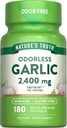 Nature's Truth Odorless Garlic Softgels | 2400mg | 180カウント | 非GMO&グルテンフリーサプリメント