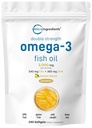 マイクロ成分オメガ3魚油は、サービングあたり3,000mg、240Softgels | レモンフレーバー - Burpless | EPA 540mg + DHA 360mg | 深海魚