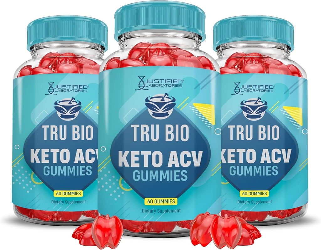 (3パック) トゥルーバイオ Keto ACV Gummies アドバンストフォーミュラ1000MG TruiBIo Keto Gummies Apple Cider Vinegar PomegranateビートジュースパウダーB12ビーガン非GMO 180 Gummys