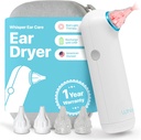 Ear Dryer + Case | USA | 1 Year Warranty | Rechargable Ear Water Drying Aid with Red Light Therapy Delivers Gentle Warm Air to the Ear to Combat Annoying Swimmers Ear Infections as a Ear Fluid Remover