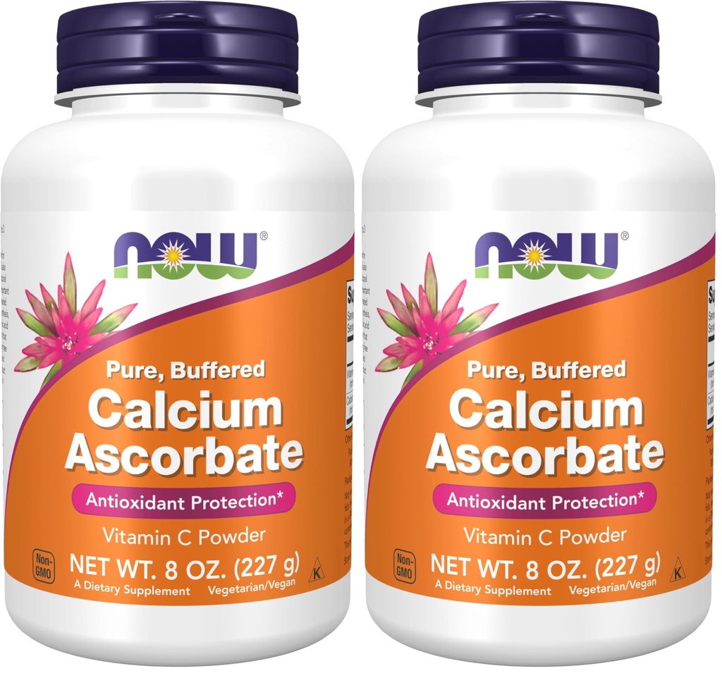 NOWの補足、カルシウム アスコルベートの粉、緩衝される、酸化防止保護*、8-Ounce (パッケージ2)