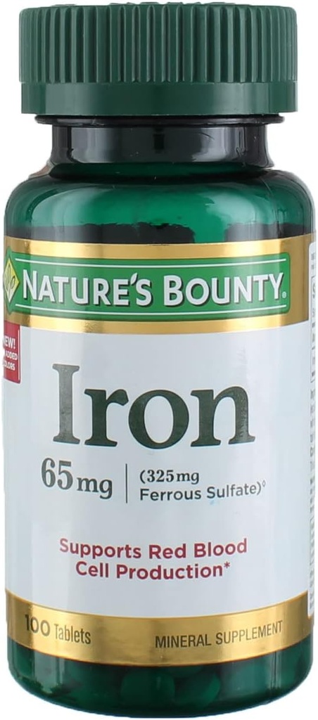 鉄 65 mg, 4 ボトル (100 カウント)