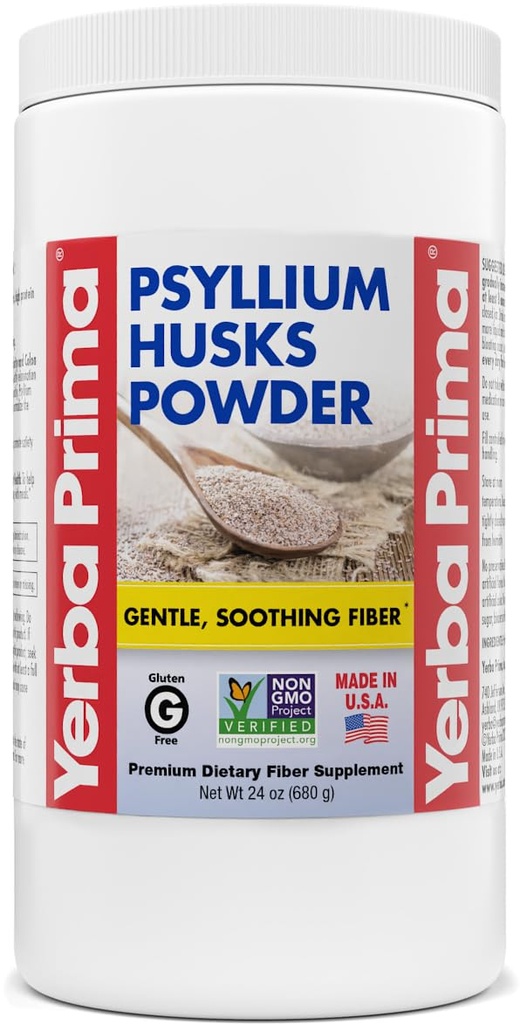 Yerba の Prima の syllium の殻の粉 - 24 の oz - 罰金の地面、不燃性、砂糖は放します- 自然な繊維の補足-ベーキングのためのまた-規則性サポートのための容解性及び不溶性のバルクを両方含んでいます