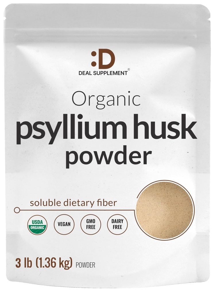 DEALの補足の有機性Psylliumの殻の粉、3lbs (48oz) - 不燃な植物によって基づく容解性の食事療法繊維–ベーキング及び調理のために偉大な人– Ketoの友好的、グルテンフリー、非GMO