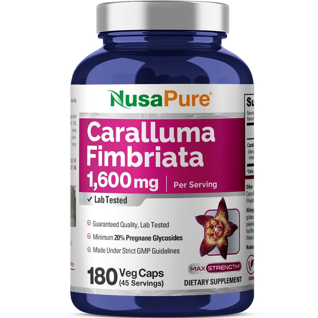 ヌサピュアカルラクマ フィムブリタ 1600mg - 180 Veggie カプセル (非GMO、ビーガン)