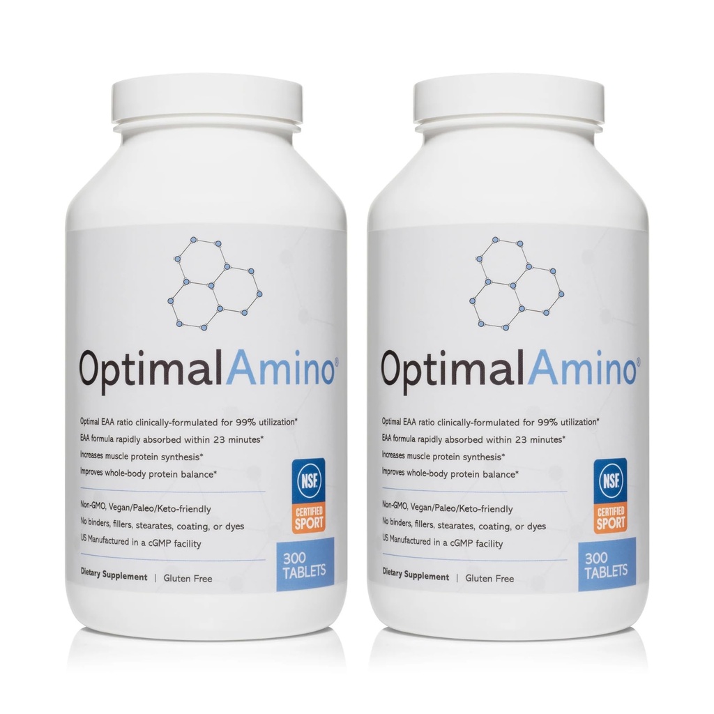 OptimalAminoはフィットネスバンドル(600カウント)を錠剤にします | 99%はエッセンシャルアミノ酸(EAA)サプリメントを利用しました | 筋肉の回復の増加、BCAAタンパク質のプレ/ポストワークアウト、NSFはスポーツ®認定