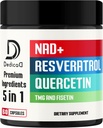 NADの補足500mg - 純粋なNADの補足- Fisetin、TMG、Resveratrolおよびケルセチン-エネルギーおよびDNAの修理、老化の防衛、頭脳機能- 60のカプセルに結合される