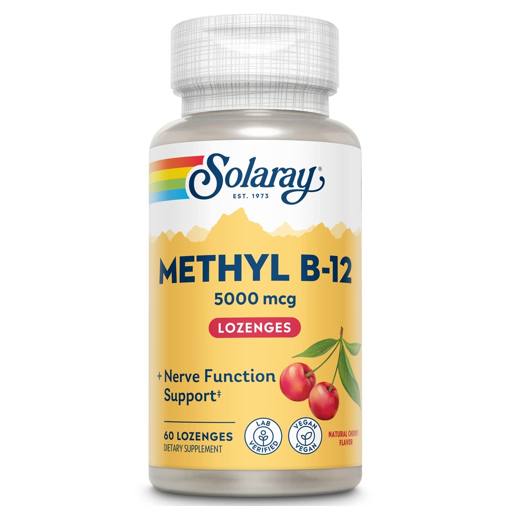 ソラレイメチルB12、ロゼンジ、チェリー(Btl-Plastic) 5000mcg | 60ct