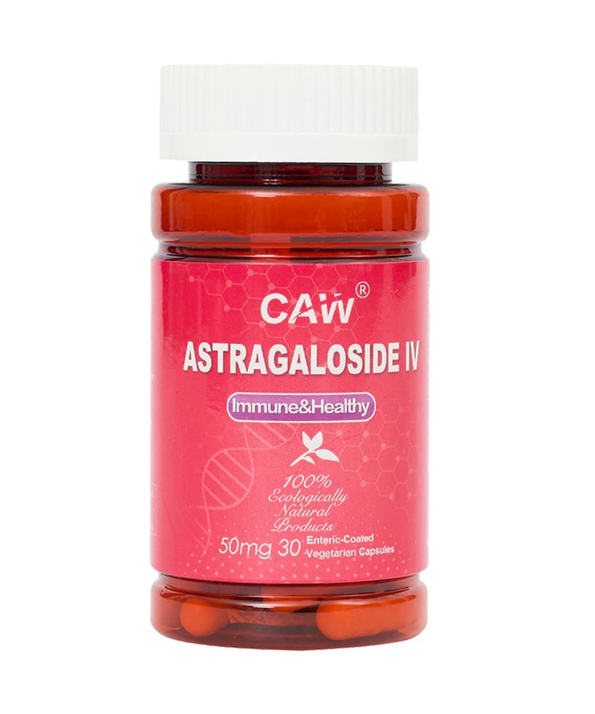 CAW最大吸着アストラガロシドIV 98% 50mg 30カプセル | 免疫サポート | アンチエイジングサプリメント | 50mg 30 Enteric-Coatedベジタリアンカプセル 1本