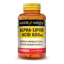 MASON NATURALアルファリポ酸600mg/サービング、グルテンフリーALAサプリメント、30カプセル