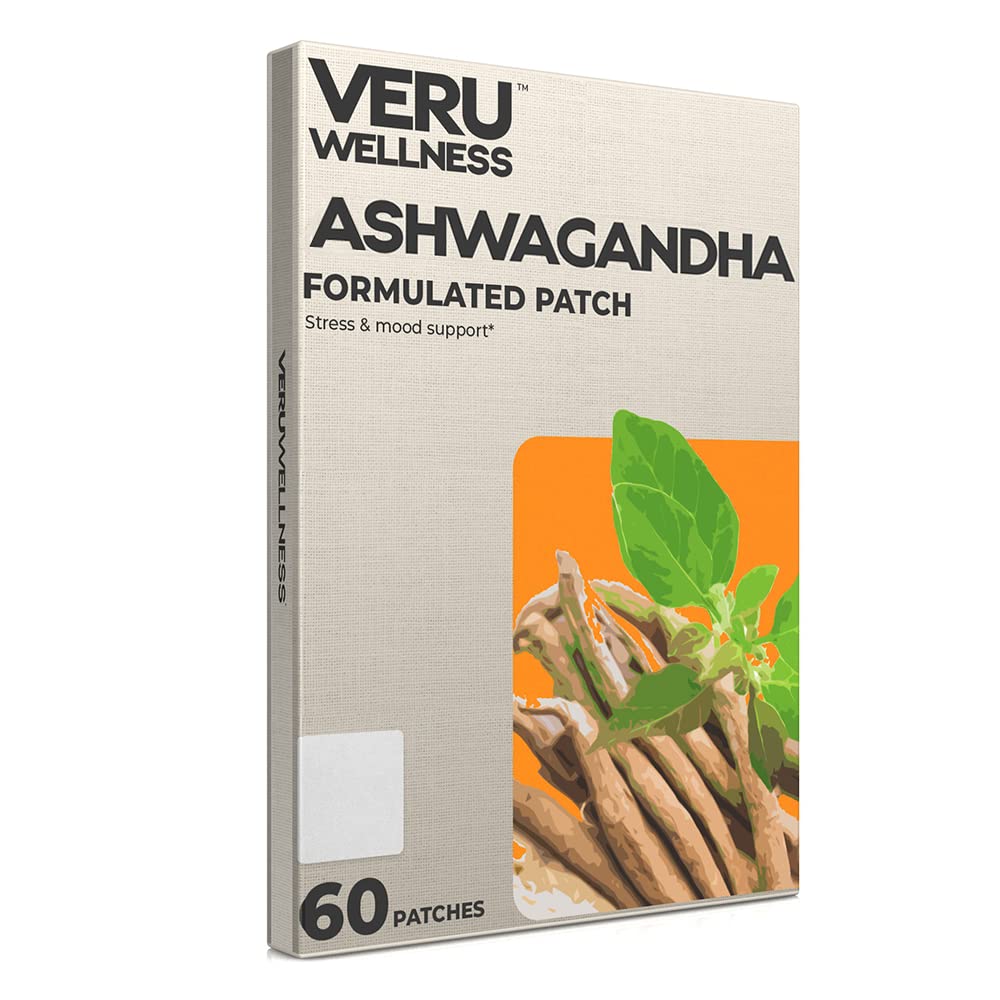 Veru Wellness Ashwagandhaパッチ - ストレスリリーフ、自然な気分のサポート、ストレス、エネルギー、フォーカスサポートパッチ(60カウント)