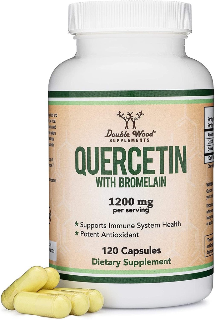 Bromelainとケルセチン - 120カウント(1,200mgサービング)免疫健康カプセル - 男性と女性(安全な開始、第三者テスト、グルテンフリーのグルテンフリー)での健康な免疫機能をサポート