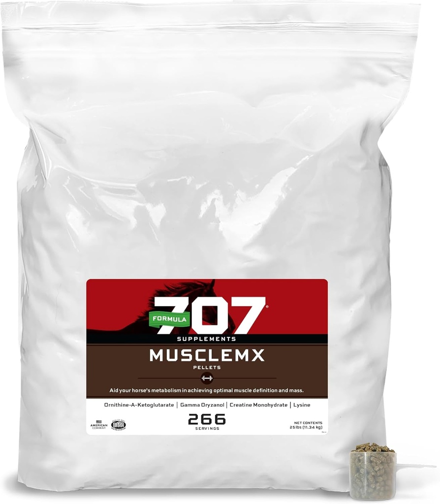 方式 707 MuscleMx Equine の補足、25lb Refill 袋–リジン、Gamma Oryzanol、クレアチン及び OKG が付いている馬のための調節サポートそして筋肉建築者