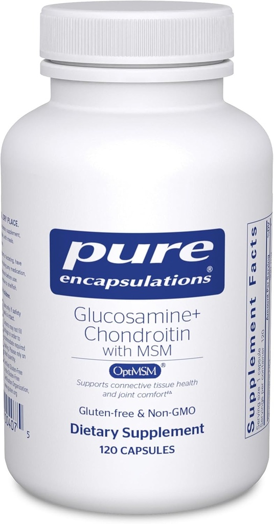 Pure Encapsulations Glucosamine Chondroitin with MSM - Supports Joint Health & Normal Cartilage Formation* - Maintains Enzyme Activity - Gluten-Free & Non-GMO - 120 Capsules
