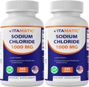 Vitamaticナトリウム塩化物1000mg - 365錠 - 2本のびんの電解物の補充剤及び水和サポート–非GMOのグルテンフリー