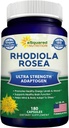 aSquared栄養Rhodiola Roseaの補足1000mg - 180のビーガン カプセル-最高の強さRhodiolaの根のエキスの丸薬は純粋なエネルギー、頭脳機能及び圧力救助-Goldenの根のハーブの粉のタブレットを改善します
