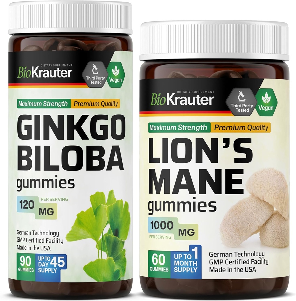 BIO KRAUTER Ginkgo Biloba 90 グミ&ライオンズ マネ 60 グミ