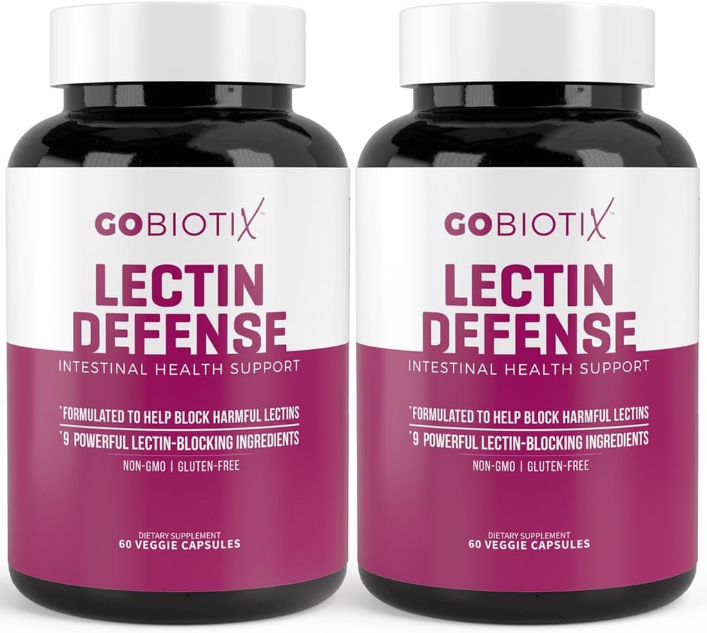 GOBIOTIX Lectin防衛 - Lectin Blocker MSMと消化酵素でリーキーガットのためのサプリメント - 女性と男性のための腸の健康でエイド - 非GMO +グルテンフリー - 60カプセル(2)