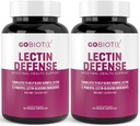 GOBIOTIX Lectin防衛 - Lectin Blocker MSMと消化酵素でリーキーガットのためのサプリメント - 女性と男性のための腸の健康でエイド - 非GMO +グルテンフリー - 60カプセル(2)