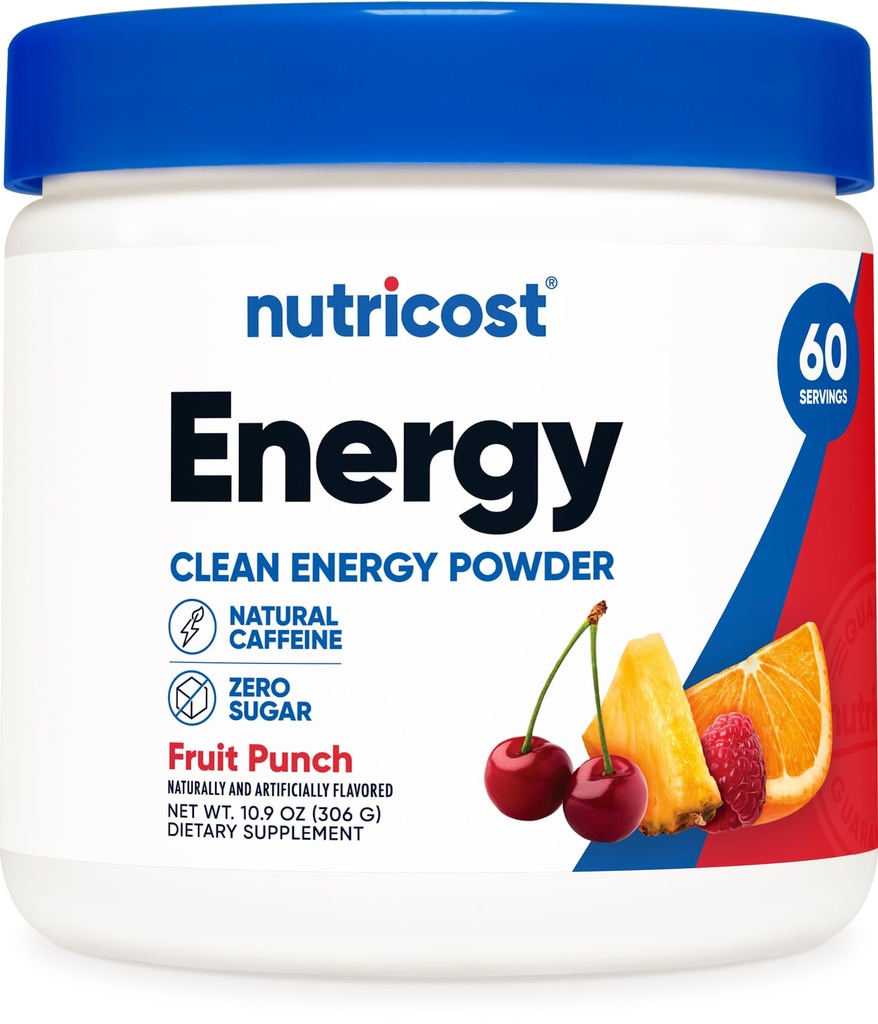 Nutricostエネルギーコンプレックス(Fruitパンチ)(60サービング) - クリーンエネルギーパウダー、300gサプリメント