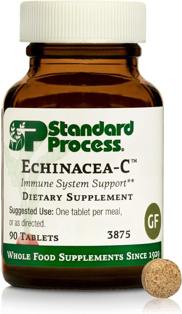 Standard Process Echinacea-C - Supplement for Immune System Support - Offers Daily Vitamin C Dose - Gluten-Free, Non-Dairy & Non-Soy - 90 Tablets (90 Servings)