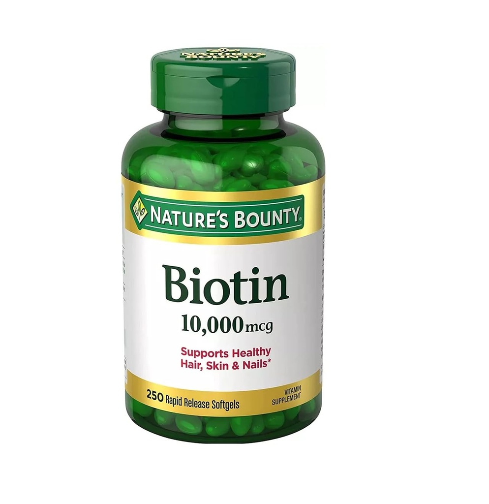 Nature's Bounty Biotin 10,000 mcg, 250 急速なリリースSoftgels