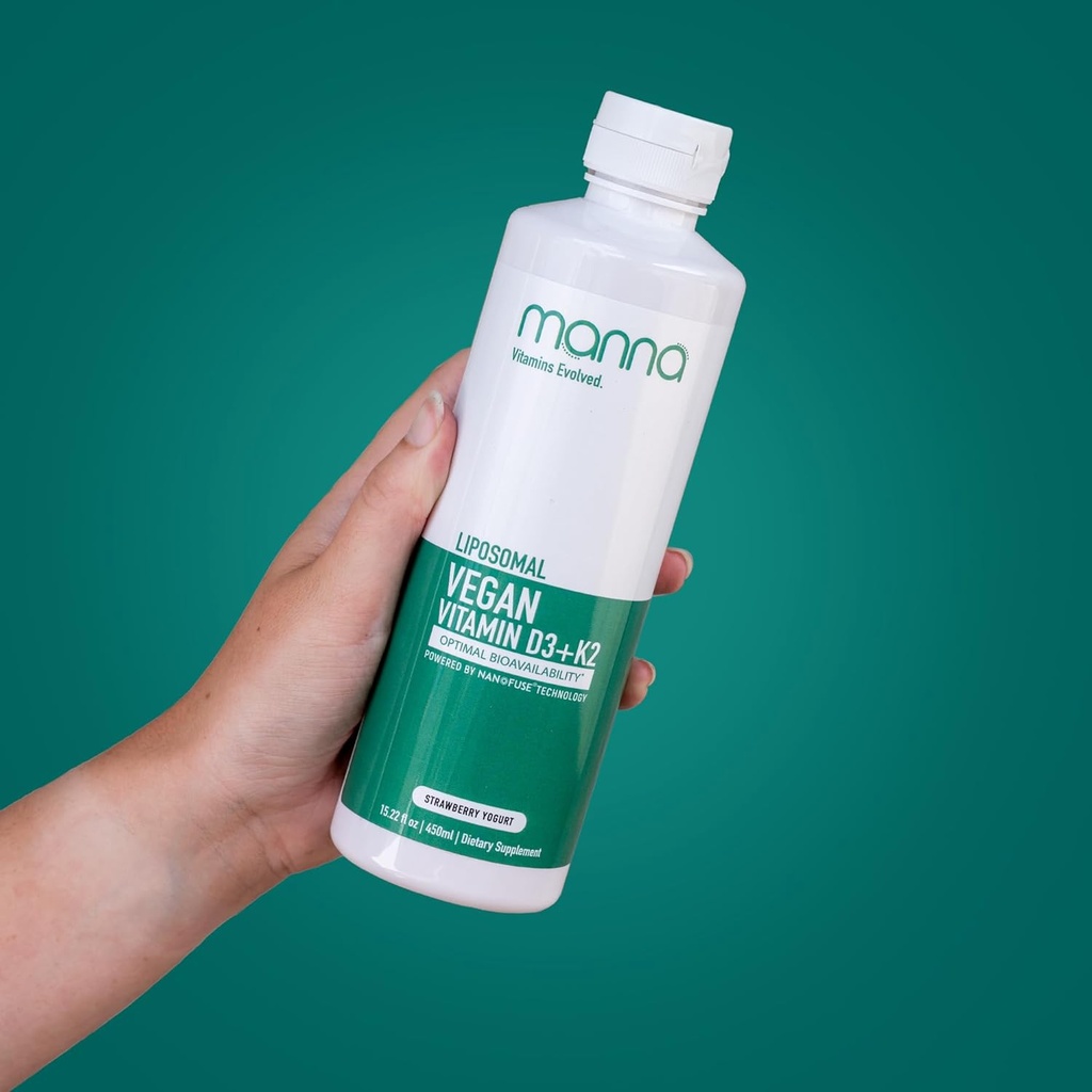 マンナビタミンEvolvedリポソームビーガンK2 D3ビタミンサプリメント - 免疫サポートサプリメント - ビタミンK2 - 心臓健康サプリメント - ビーガンD3 - ビタミンD3 K2 - K2と液体ビタミンD3
