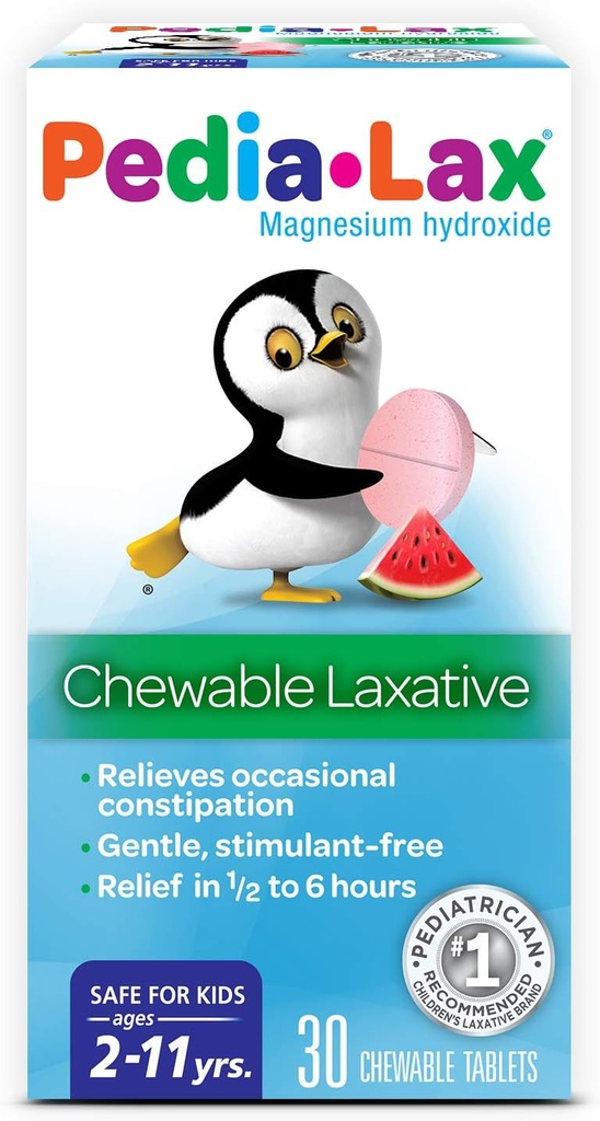 小児、年齢2-11、スイカの味、30 CTのためのPedia LaxativeのChewableタブレット