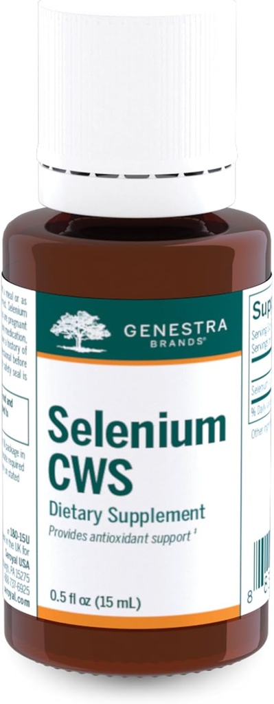 GenestraブランドSelenium CWS | 酸化防止栄養サポートは、酸化ストレスから保護するのに役立ちます | 0.5 fl. oz.