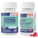 WELMATEの呼吸の救助の束:最高の強さのGuaifenesin 1200 Mg Mucusの救助(100のBi層のタブレット)+ Phenylephrine HCl 10のmgの鼻のDecongestant PE (200のタブレット)のSinus、風邪及びアレルギーサポート