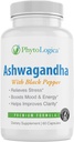 Organic Ashwagandha Capsules with Black Pepper, Supports Hormones, Non-GMO, Gluten-Free, Vegan, Natural, 60 Capsules