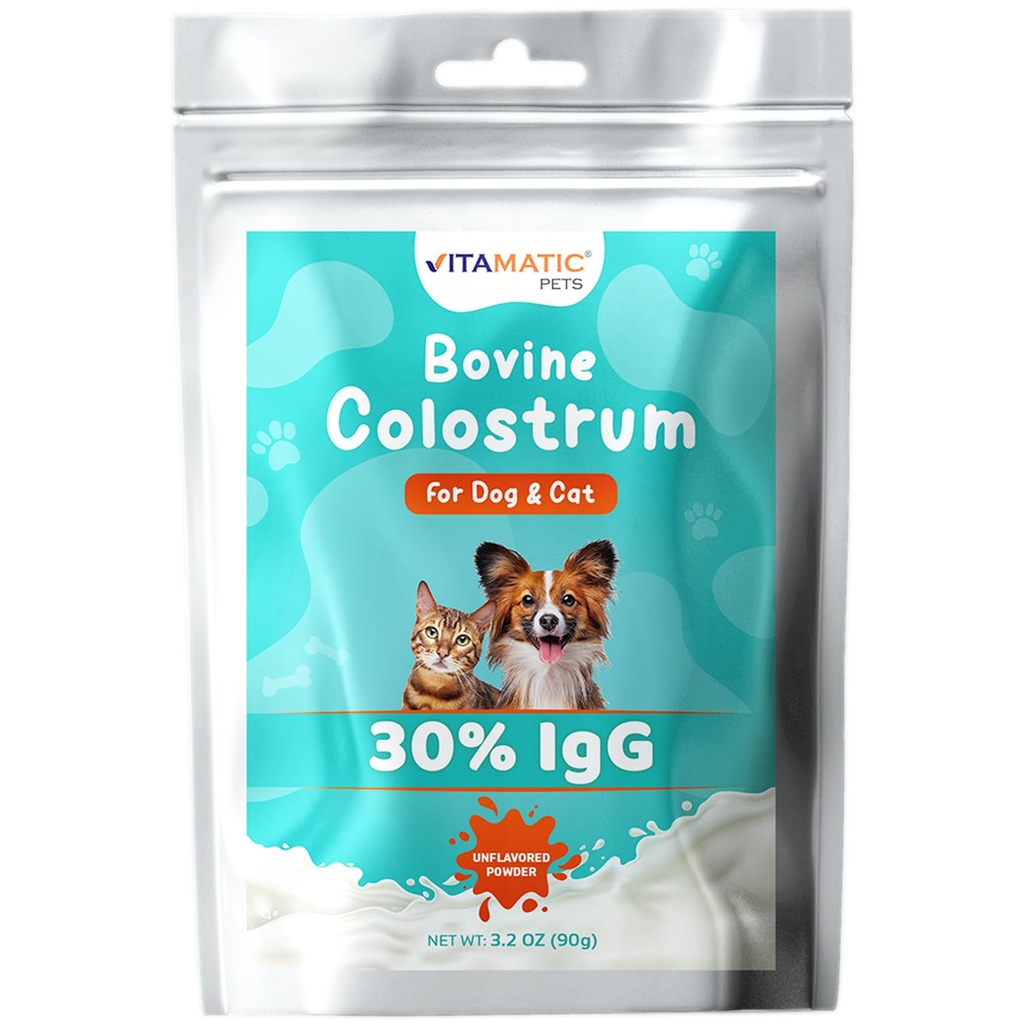 犬と猫、90グラム、30%の免疫グロブリン、草の餌のためのVitamaticの牛のColostrum