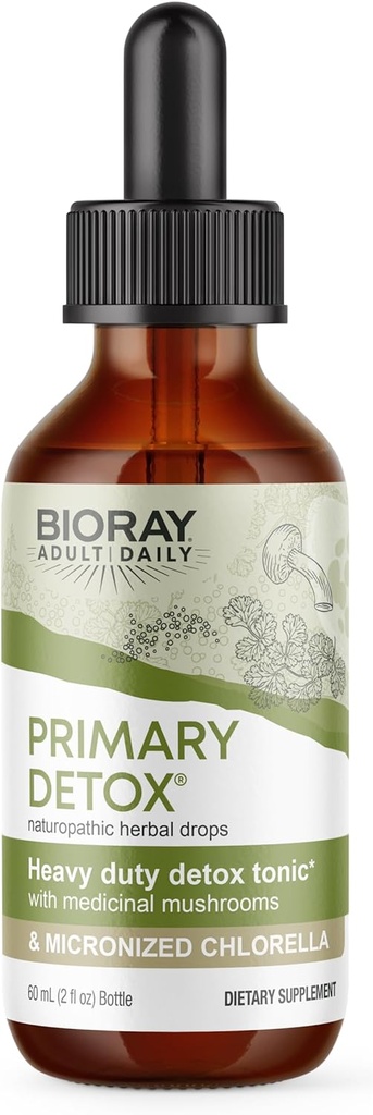BIORAY毎日の第一次デトックス - 2 fl oz - 薬用マッシュルーム&マイクロネジャークロレラ - 有機、非GMO、ベジタリアン、グルテンフリー - 約。 15 サービング