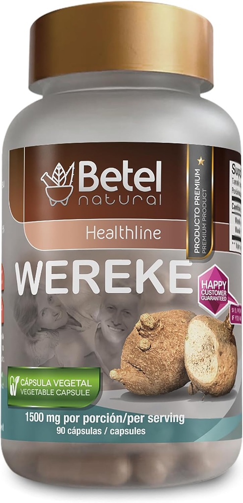 BetelナチュラルプレミアムWerekeカプセルナチュラルルートメキシコから - 1500 mg/サービング