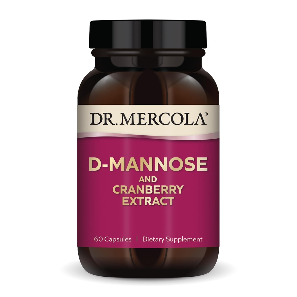 Mercola D-MannoseとCranberry Extract博士、30サービング(60カプセル)、栄養補助食品、非GMOの尿路の健康をサポート
