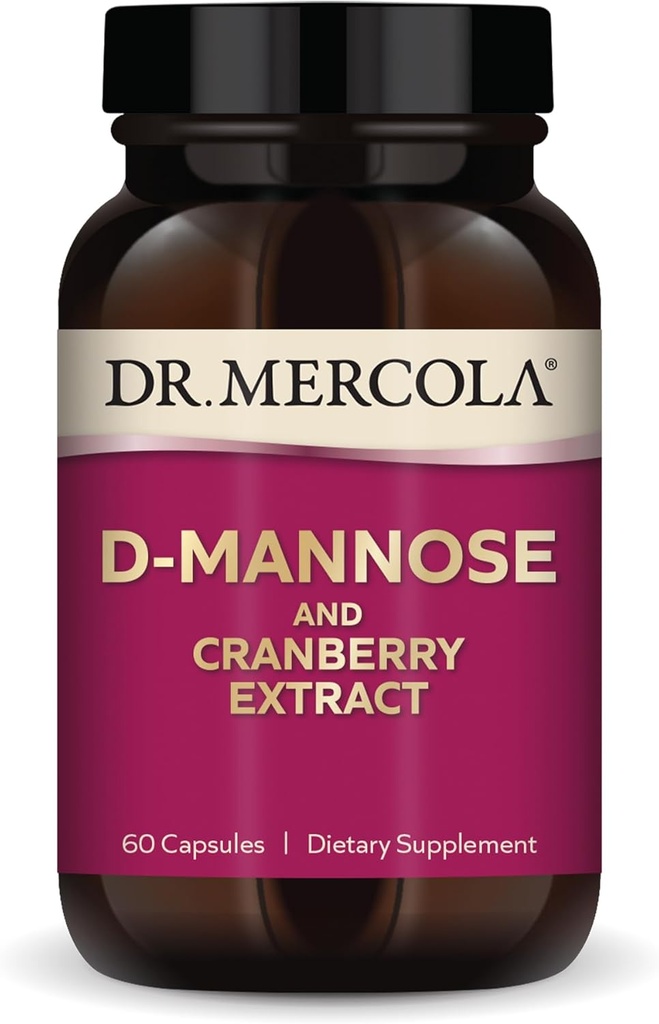 Mercola D-MannoseとCranberry Extract博士、30サービング(60カプセル)、栄養補助食品、非GMOの尿路の健康をサポート