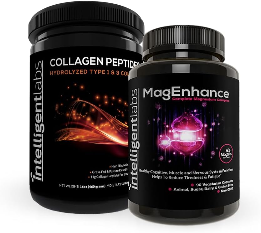 MagEnhanceの補足(高い吸収のChelatedのマグネシウムのコンプレックス)およびコラーゲンのペプチッド粉の理性的な実験室2イン1の束(不燃性の有機性加水分解されたタイプ1及び3のコラーゲン蛋白質の粉)
