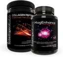 MagEnhanceの補足(高い吸収のChelatedのマグネシウムのコンプレックス)およびコラーゲンのペプチッド粉の理性的な実験室2イン1の束(不燃性の有機性加水分解されたタイプ1及び3のコラーゲン蛋白質の粉)