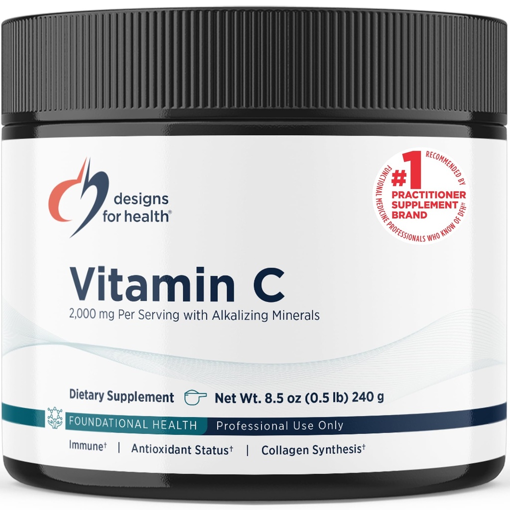 ビタミンCパウダー2000mg - ビタミンC(アスコルビン酸)をアルカライズミネラルを摂取して胃に優しい - GMOノンドリンクミックス(80サービング/ 240g)