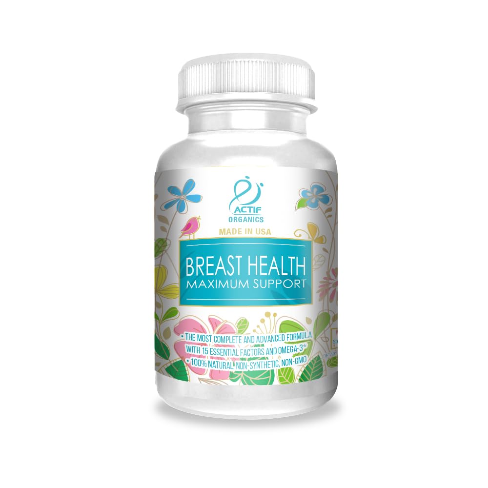 ACTIF Breast Health 最大15の高度なファクターとオメガ-3 - 非GMO、米国製、90カウント